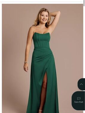 Signature Strapless Dark Green Evening Gown